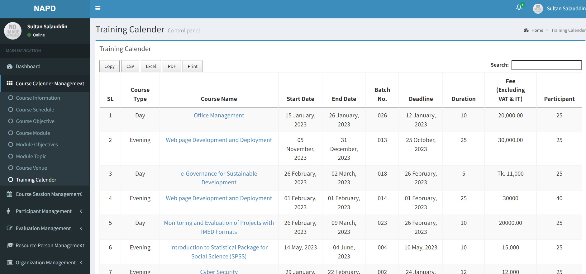 Online Training Management System - Project Image 3