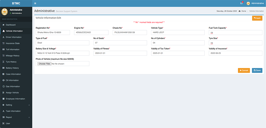 Vehicle Management System with Map Tracking - Project Image 3