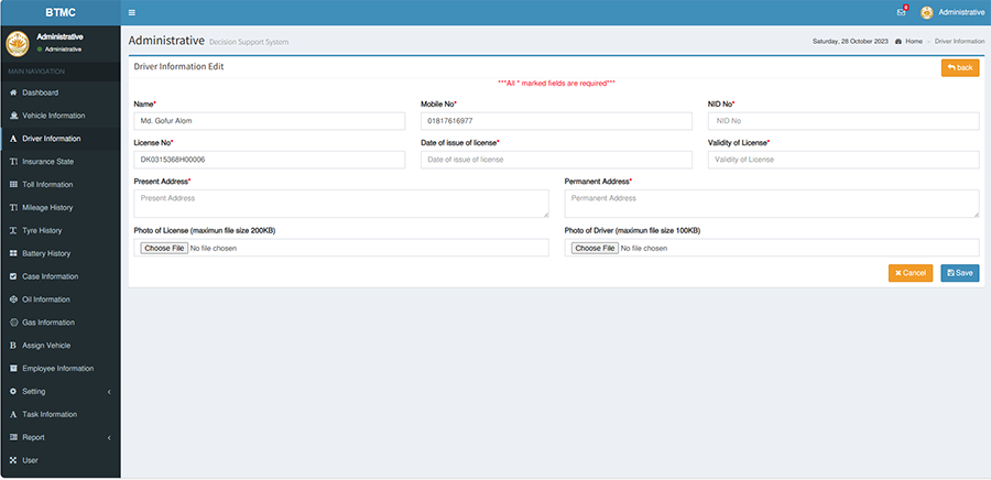 Online Vehicle Management System with Map Tracking  - Project Image 5