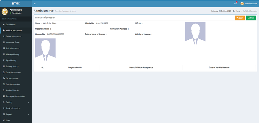 Online Vehicle Management System with Map Tracking  - Project Image 6