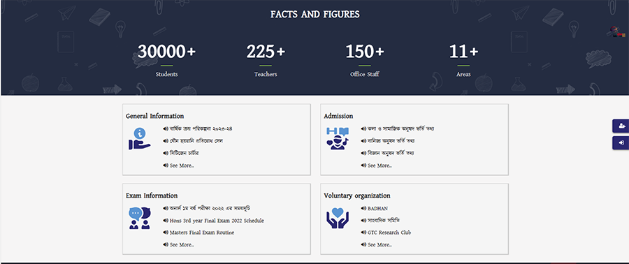 Web Application - Govt Titumir College - Website Project